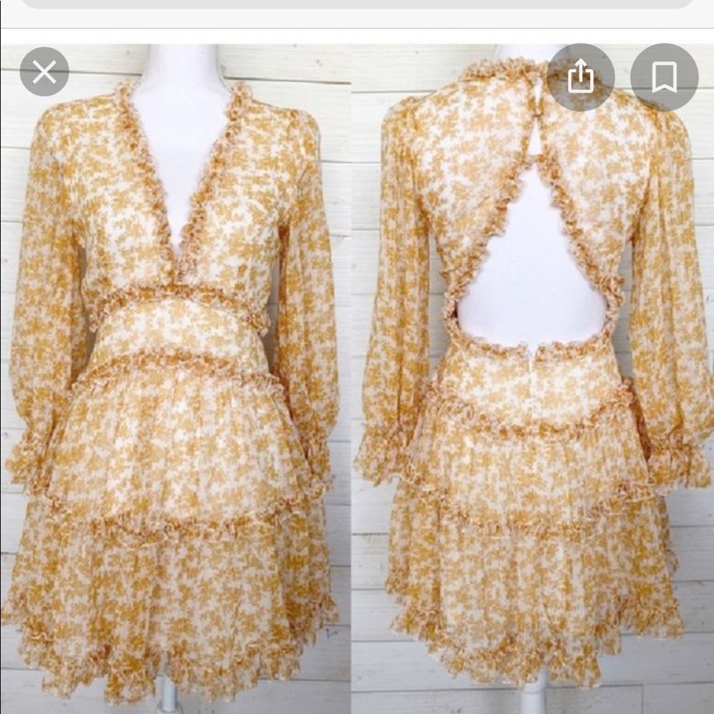 Yellow floral ruffle dress